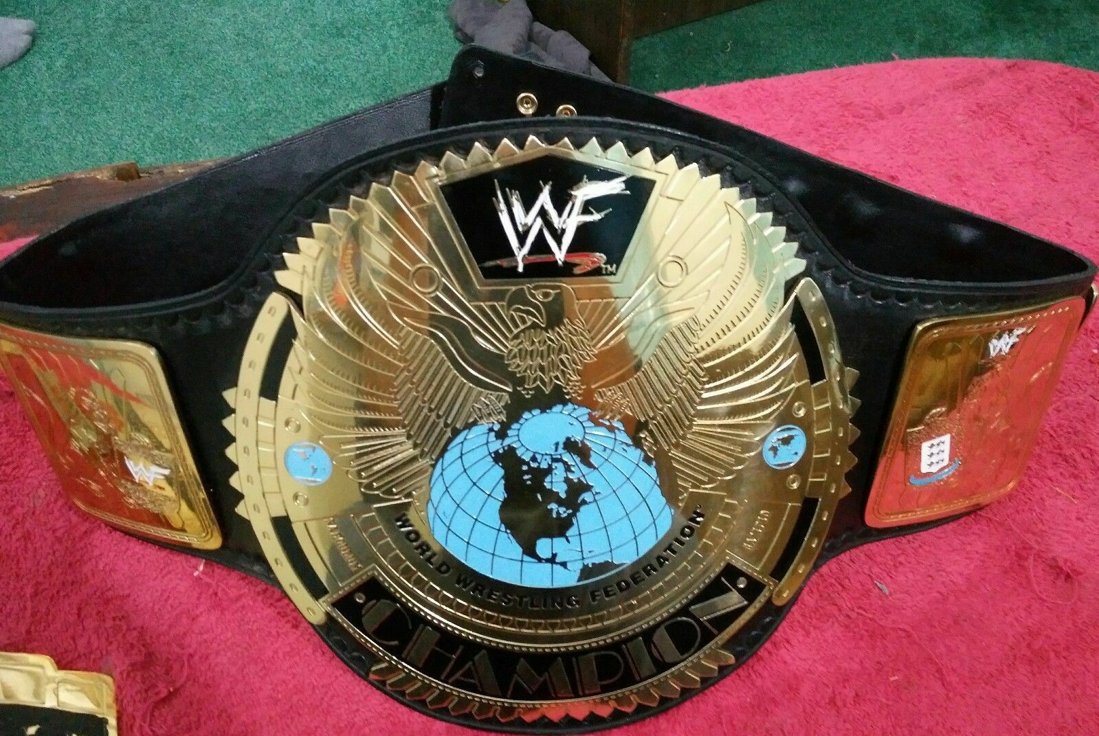 WWF World Heavyweight Champion Scratch Logo Belt Real Leather Thick ...