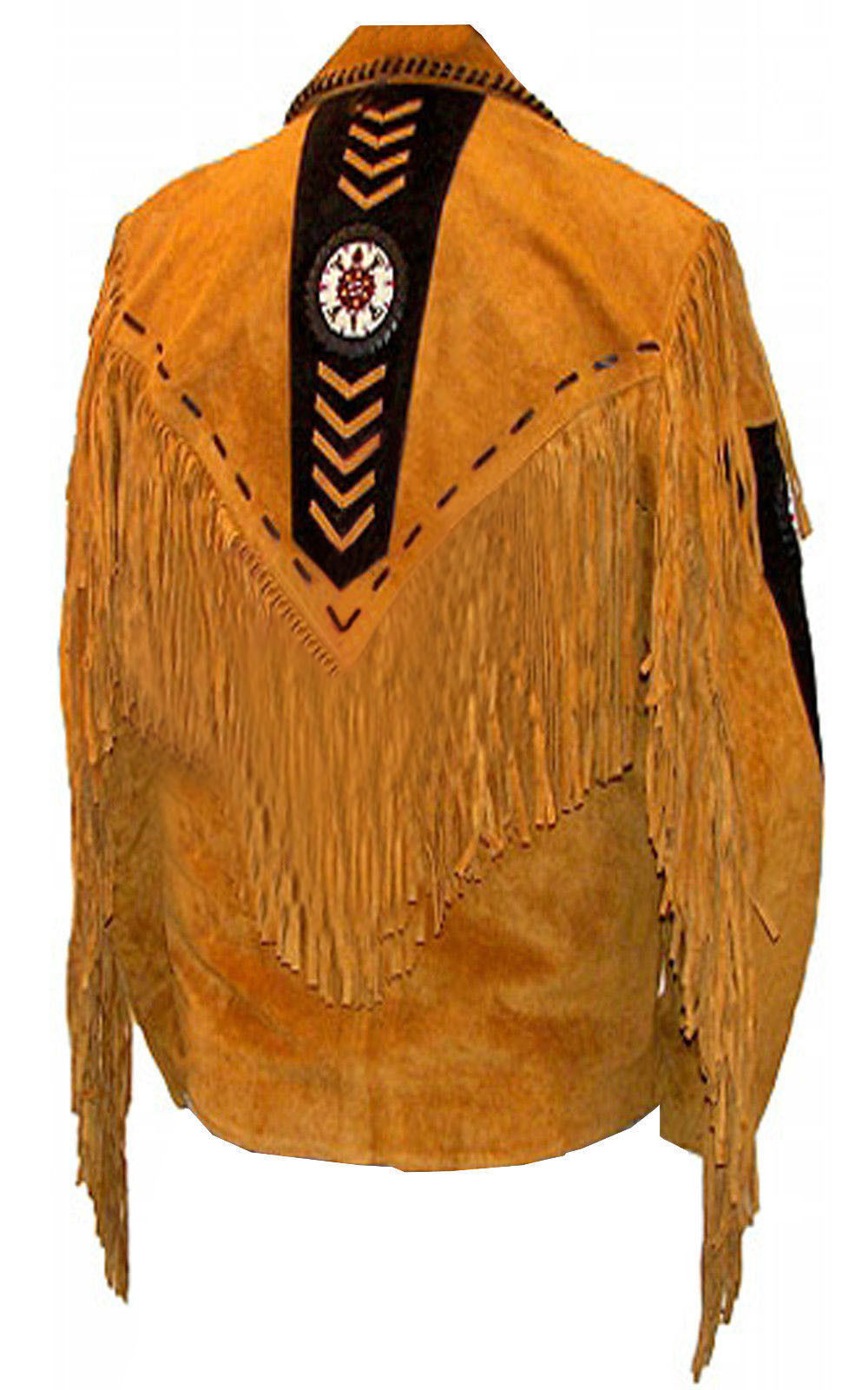 New Men's Handmade Native American Tan Golden Buckskin Suede Leather ...