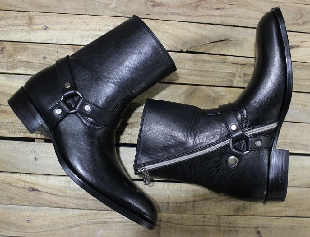 New Men's Handmade Black Buckle boot, Men's High Ankle Zipper Boots ...