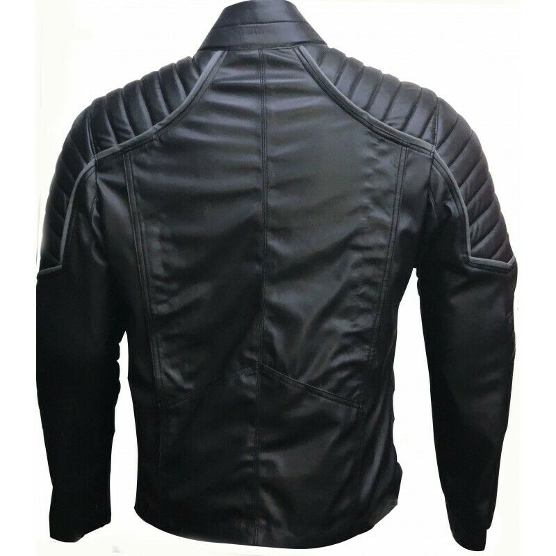 New Men's Handmade Black Leather Batman Logo Fashion Leather Biker ...