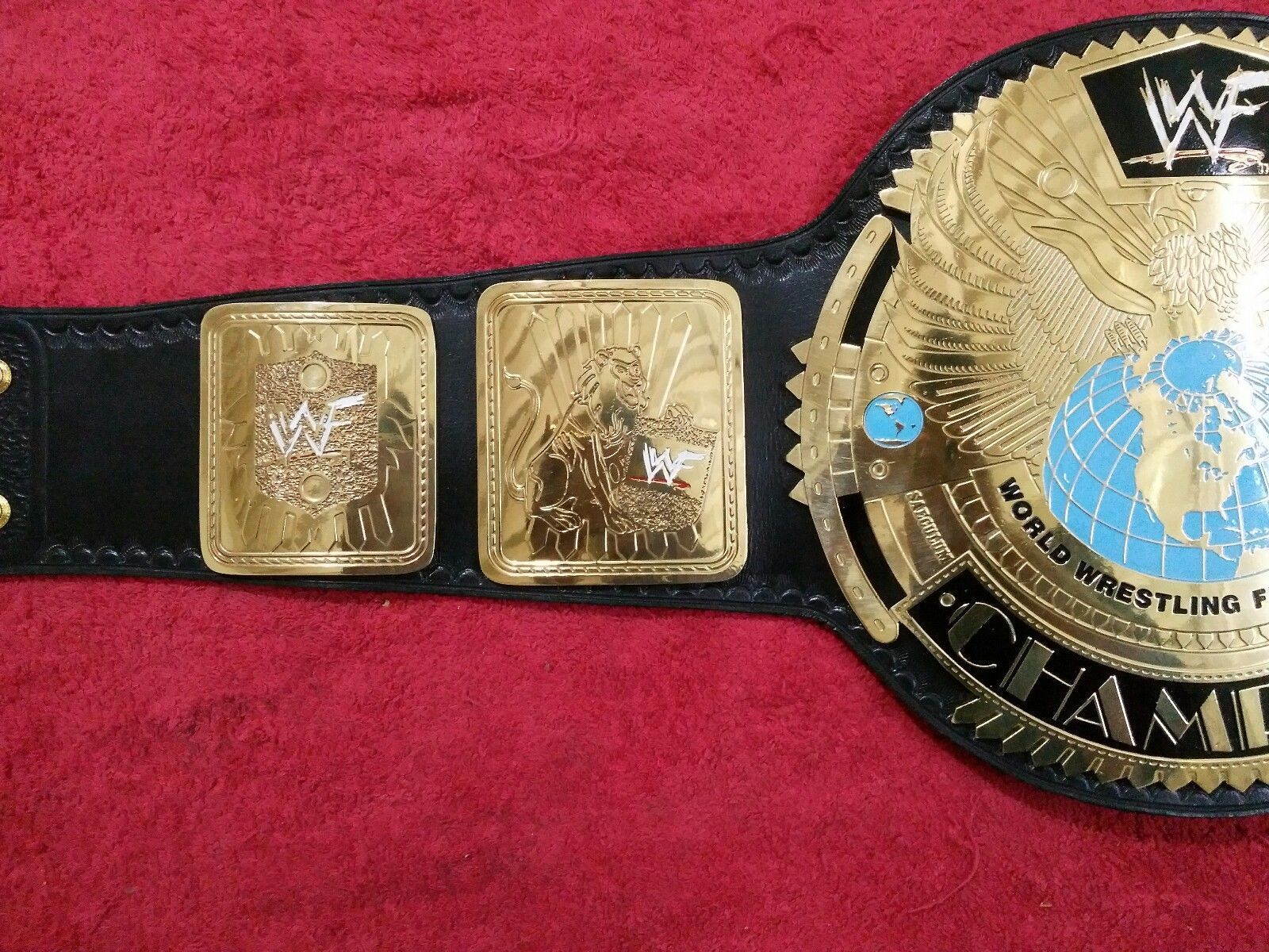 WWF World Heavyweight Champion Scratch Logo Belt Real Leather Thick ...